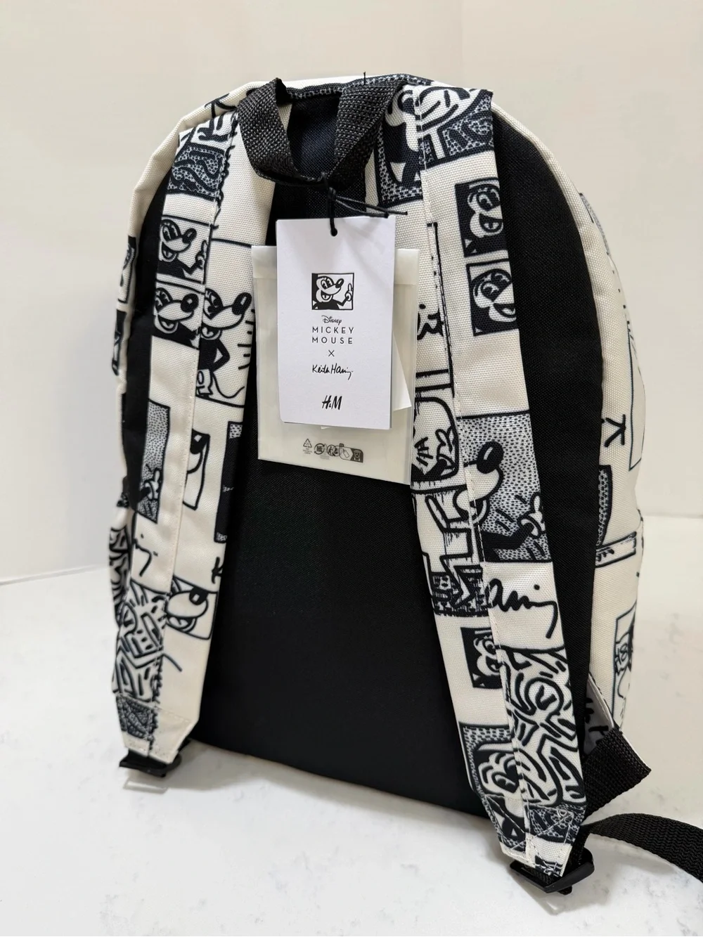 Disney Mickey Mouse x Keith Haring Black & White Graphic Backpack